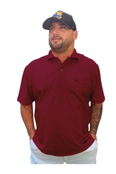 Camiseta Gola Polo - Vinho - Malha Piquet Bordada - Modelo 2542